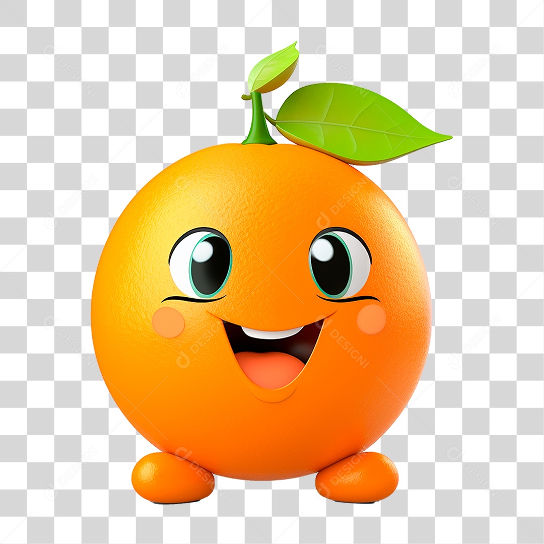 Mascote Laranja PNG Transparente