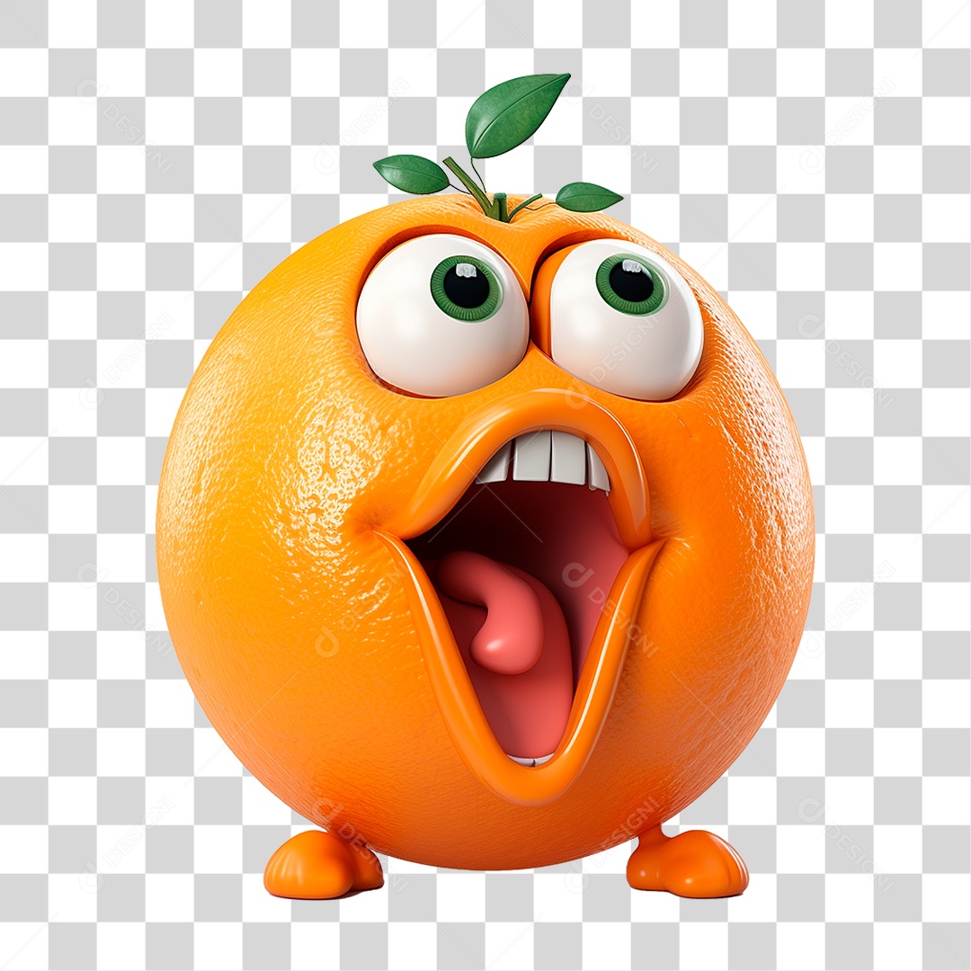 Mascote Laranja PNG Transparente