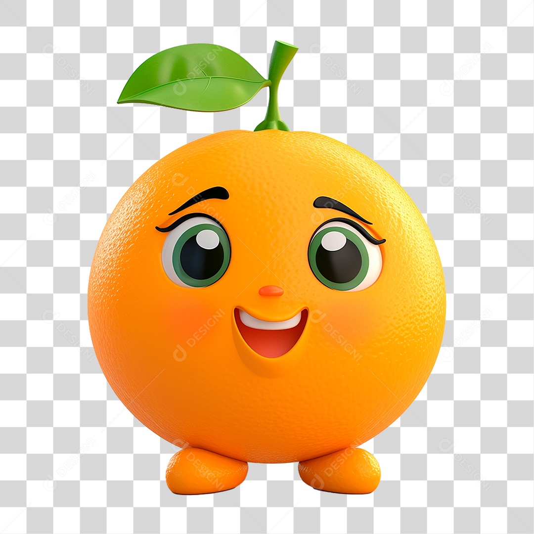 Mascote Laranja PNG Transparente