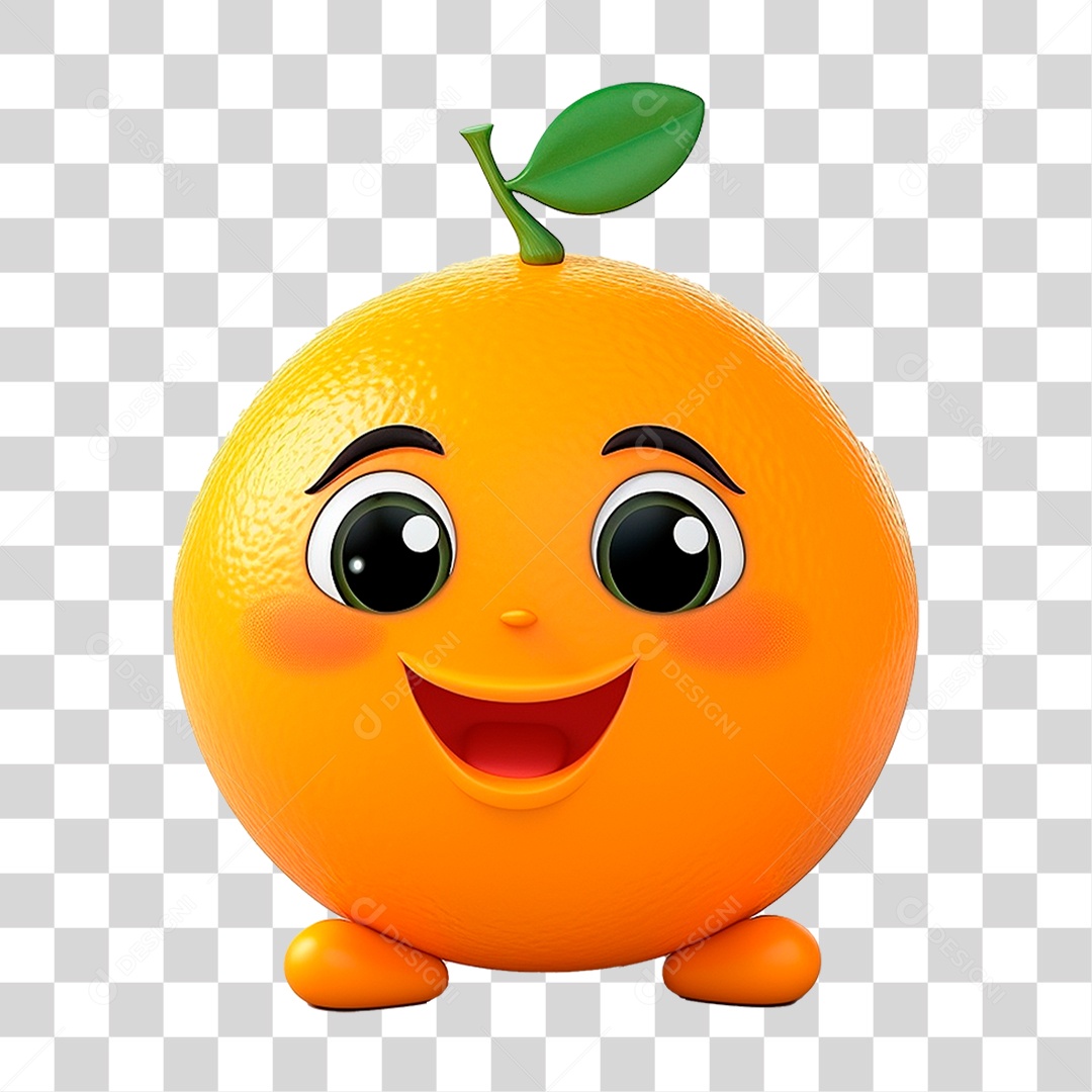 Mascote Laranja PNG Transparente