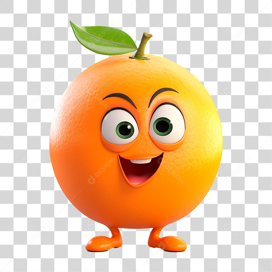 Mascote Laranja PNG Transparente