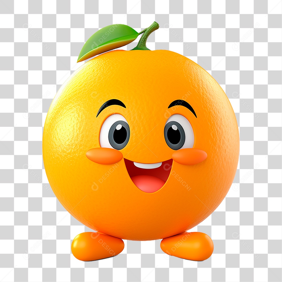 Mascote Laranja PNG Transparente