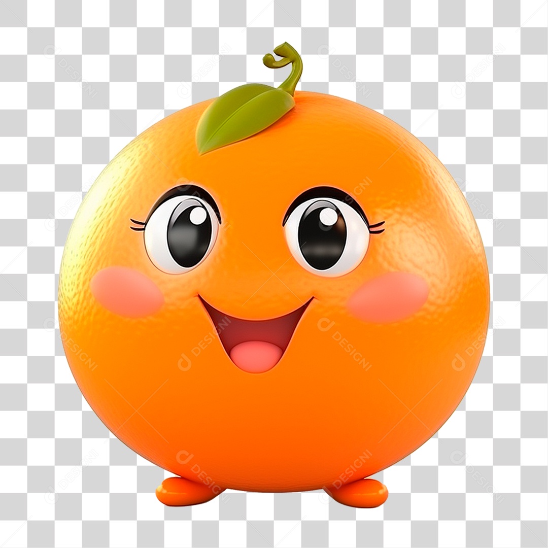 Mascote Laranja PNG Transparente