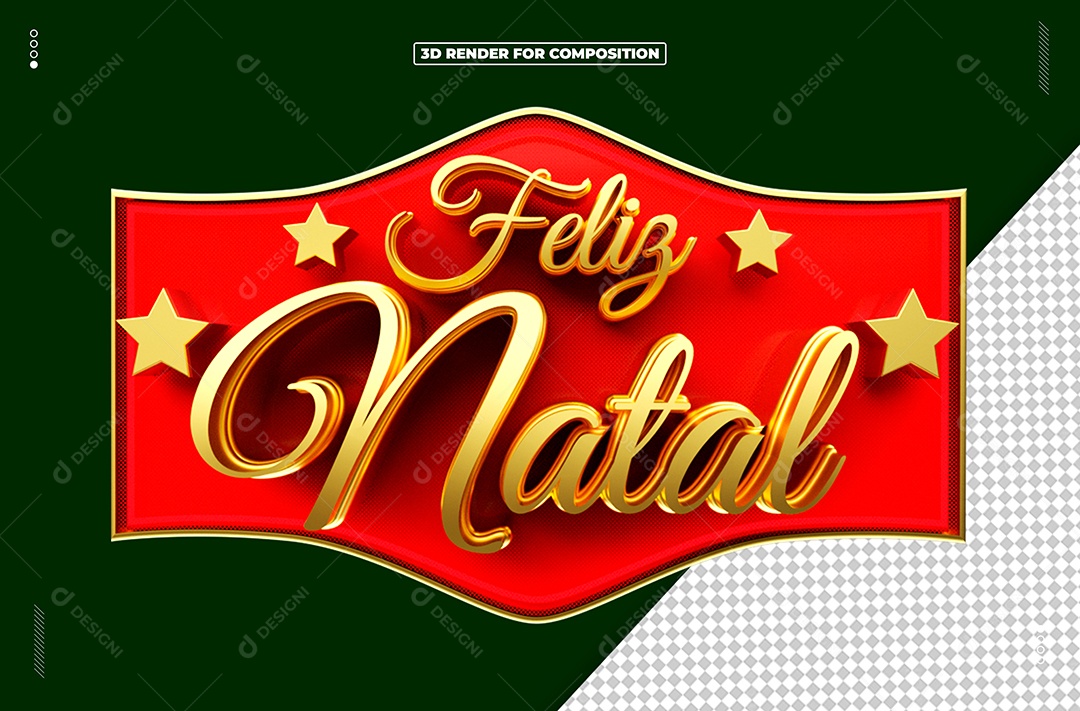 Selo 3D Feliz Natal Para Composição PSD