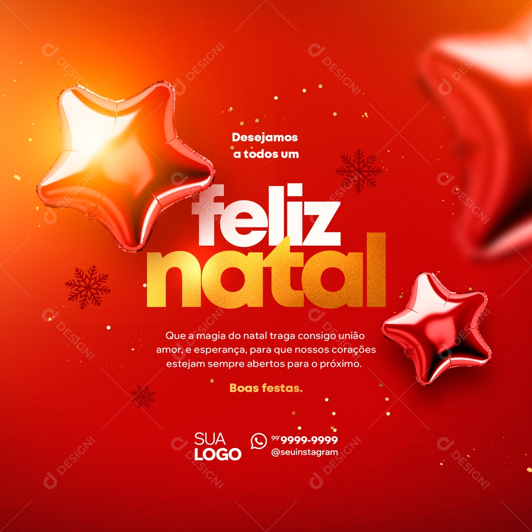 Social Media Feliz Natal União Amor e Esperança PSD Editável