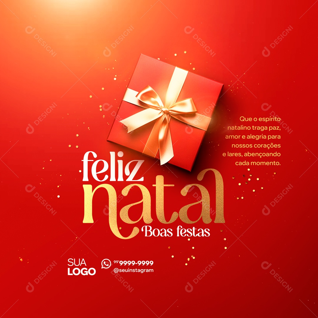Feliz Natal Boas Festas Abençoando Cada Momento Social Media PSD Editável