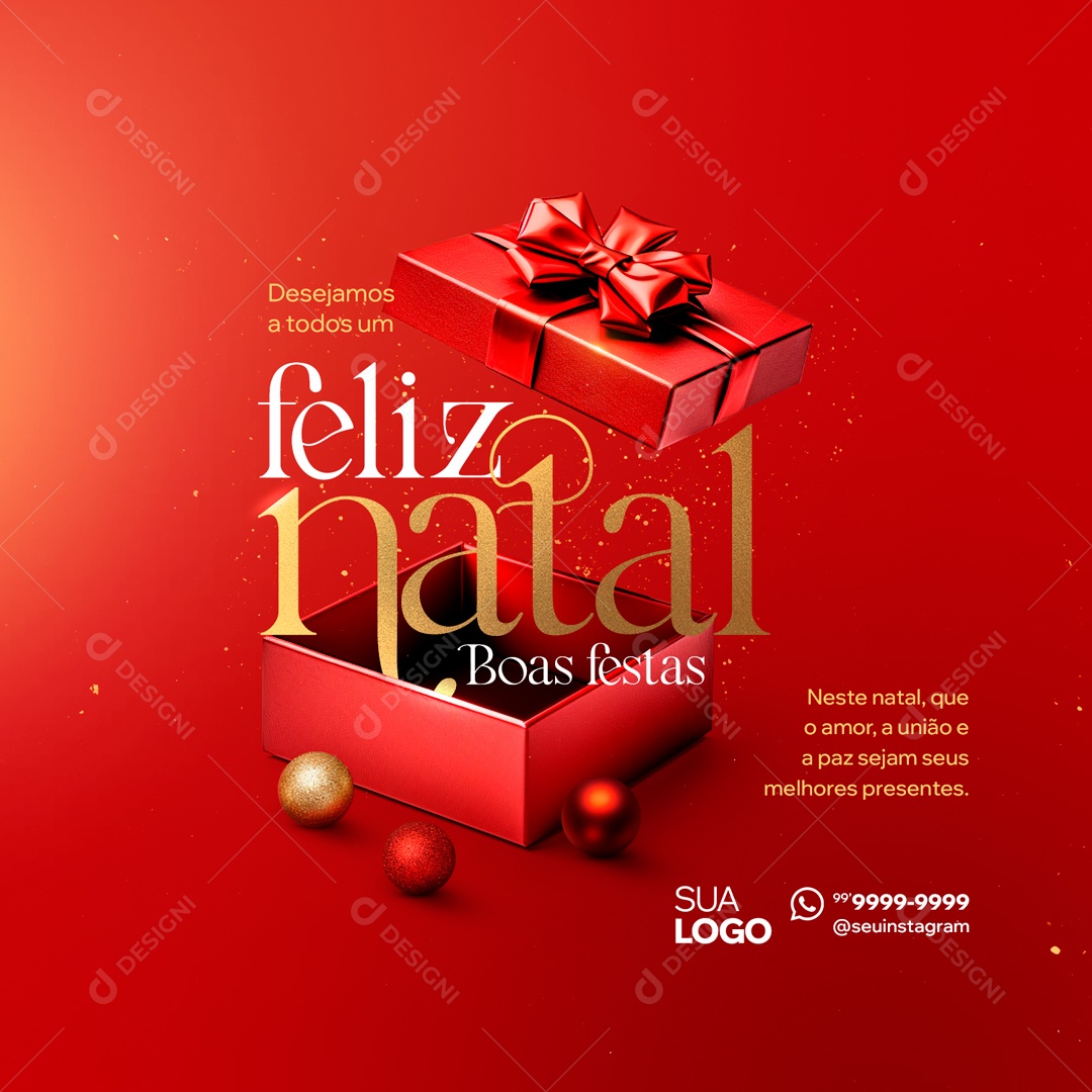Social Media Desejamos a Todos Um Feliz Natal Boas Festas PSD Editável