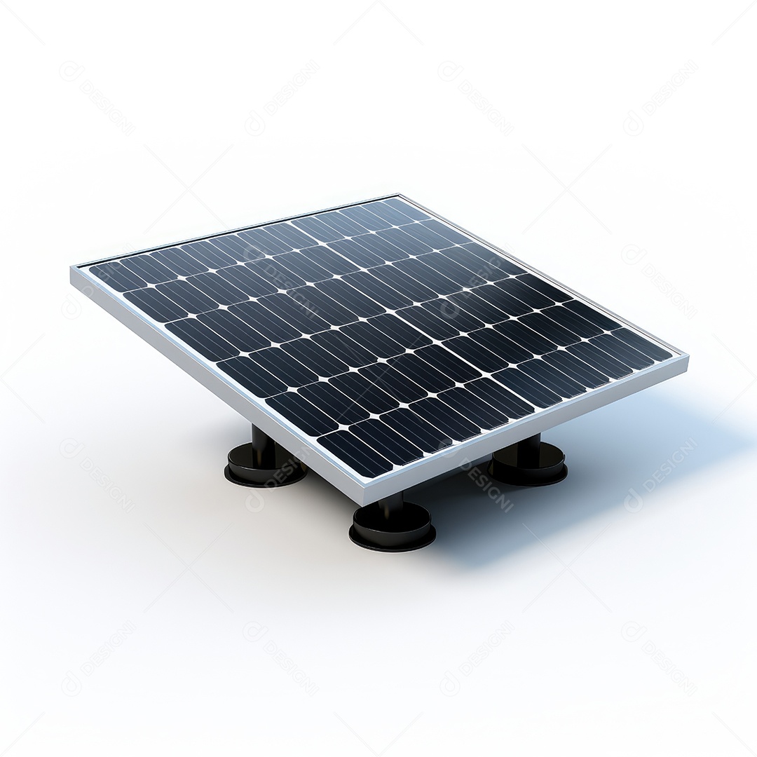 Placa solar sobre fundo isolado branco