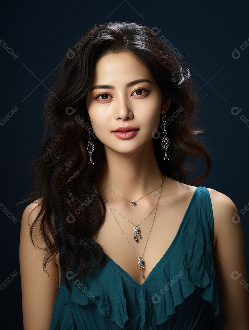 Linda mulher jovem sobre fundo isoaldo