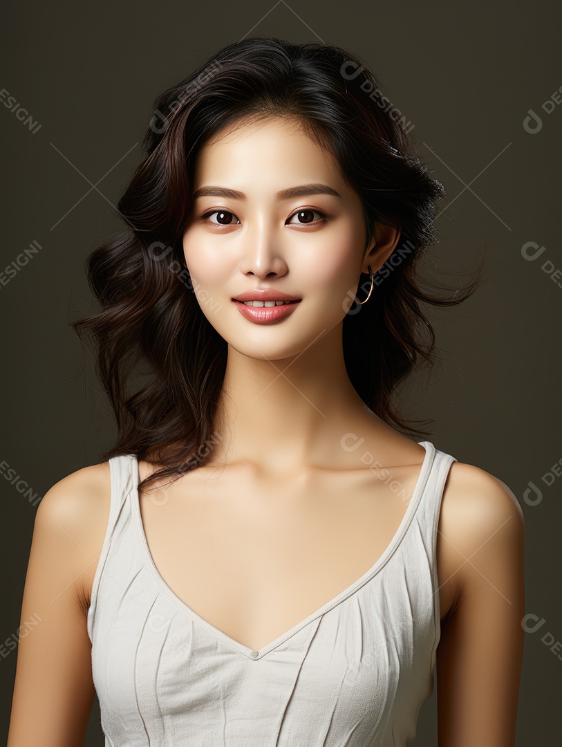 Linda mulher jovem sobre fundo isolado