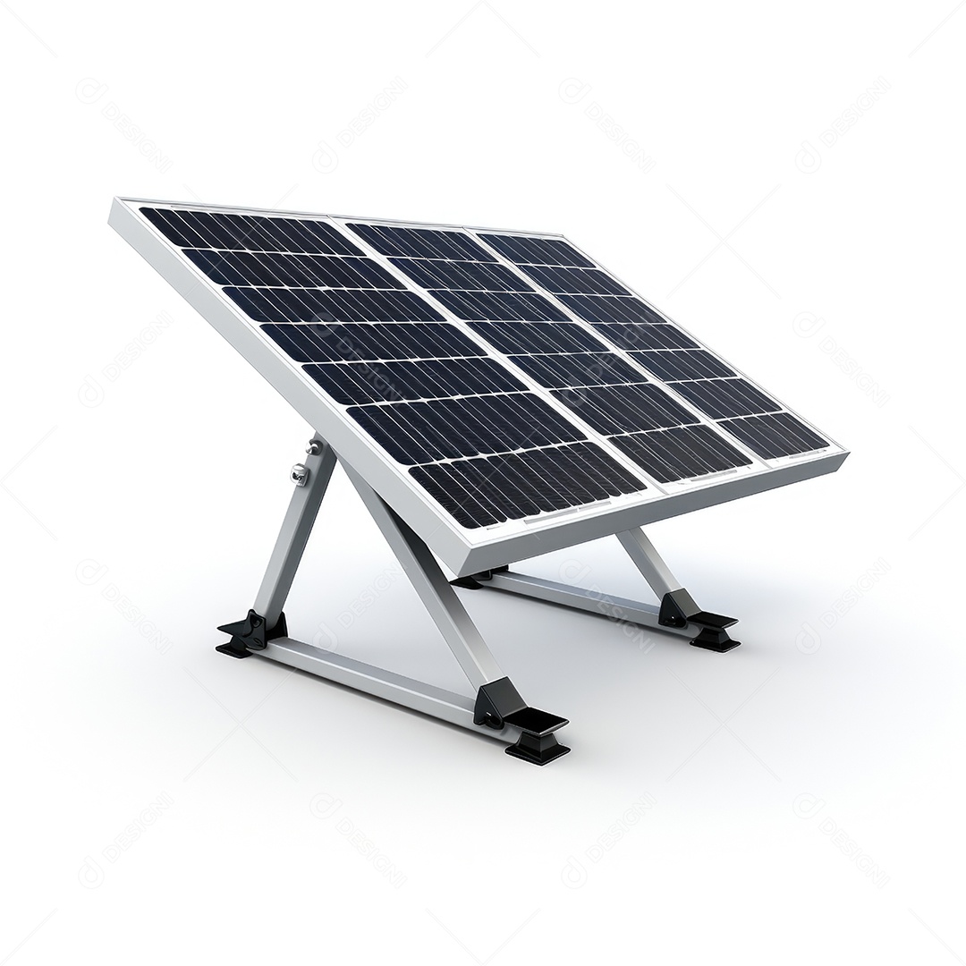 Placa solar sobre fundo isolado branco