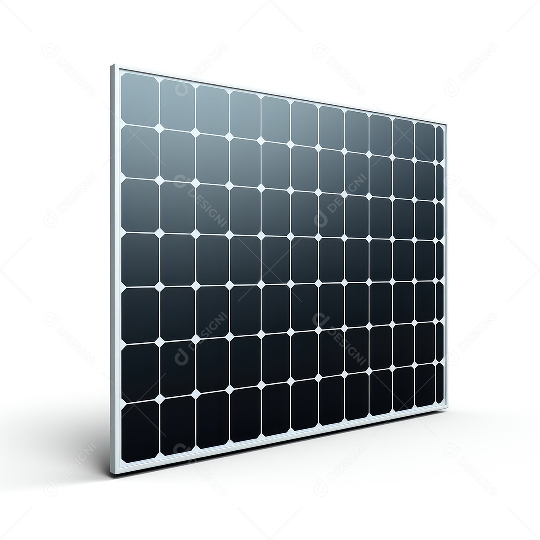 Painéis solares fotovoltaicos isolados do fundo branco. Renderização 3D