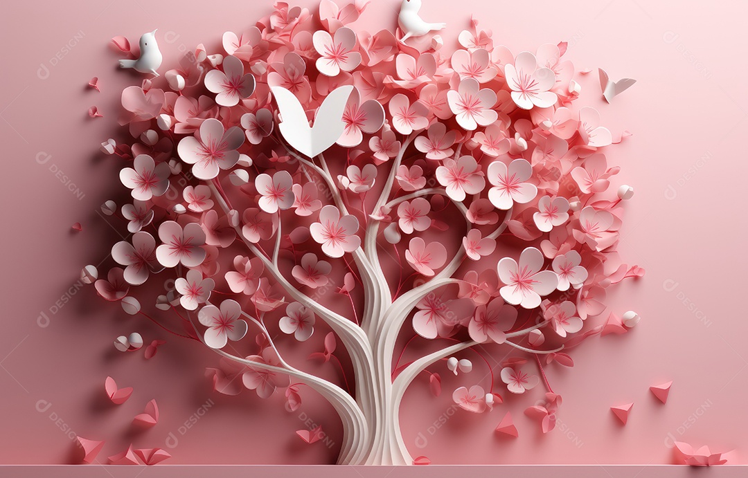 Feliz conceito de dia dos namorados com fundo de estilo de corte de papel em várias camadas. Fundo com corações cortados em papel.