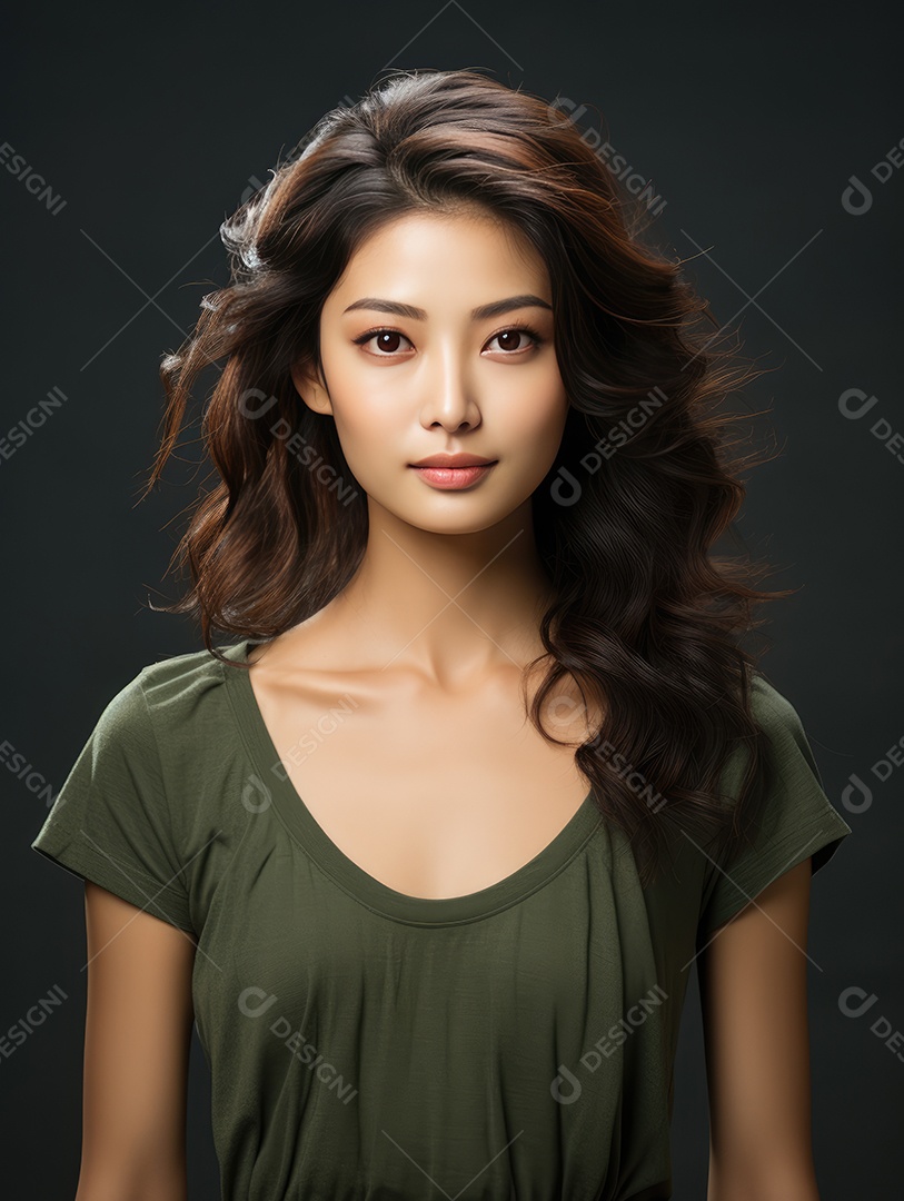 Linda mulher jovem sobre fundo isoaldo