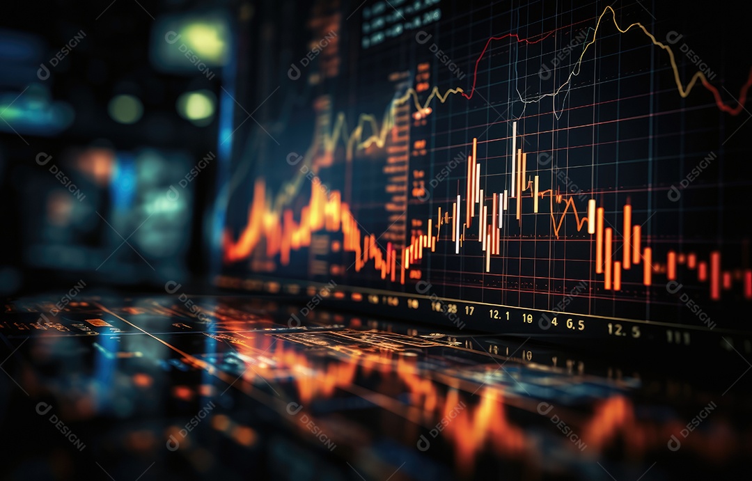 Uma exibição brilhante do mercado de ações, gráfico de opções detalhado