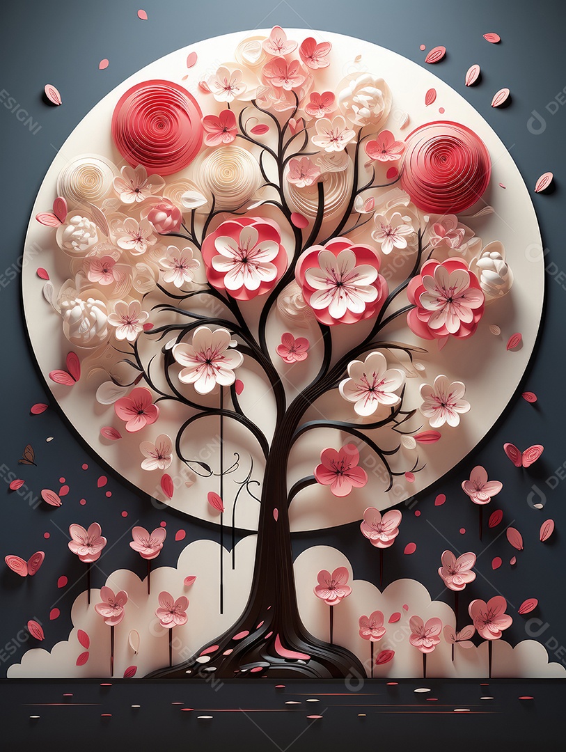 Feliz conceito de dia dos namorados com fundo de estilo de corte de papel em várias camadas. Fundo com corações cortados em papel.