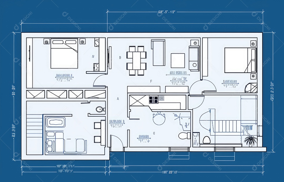 Design de interiores, projeto de casa e linha de plano de arquitetura de casa.