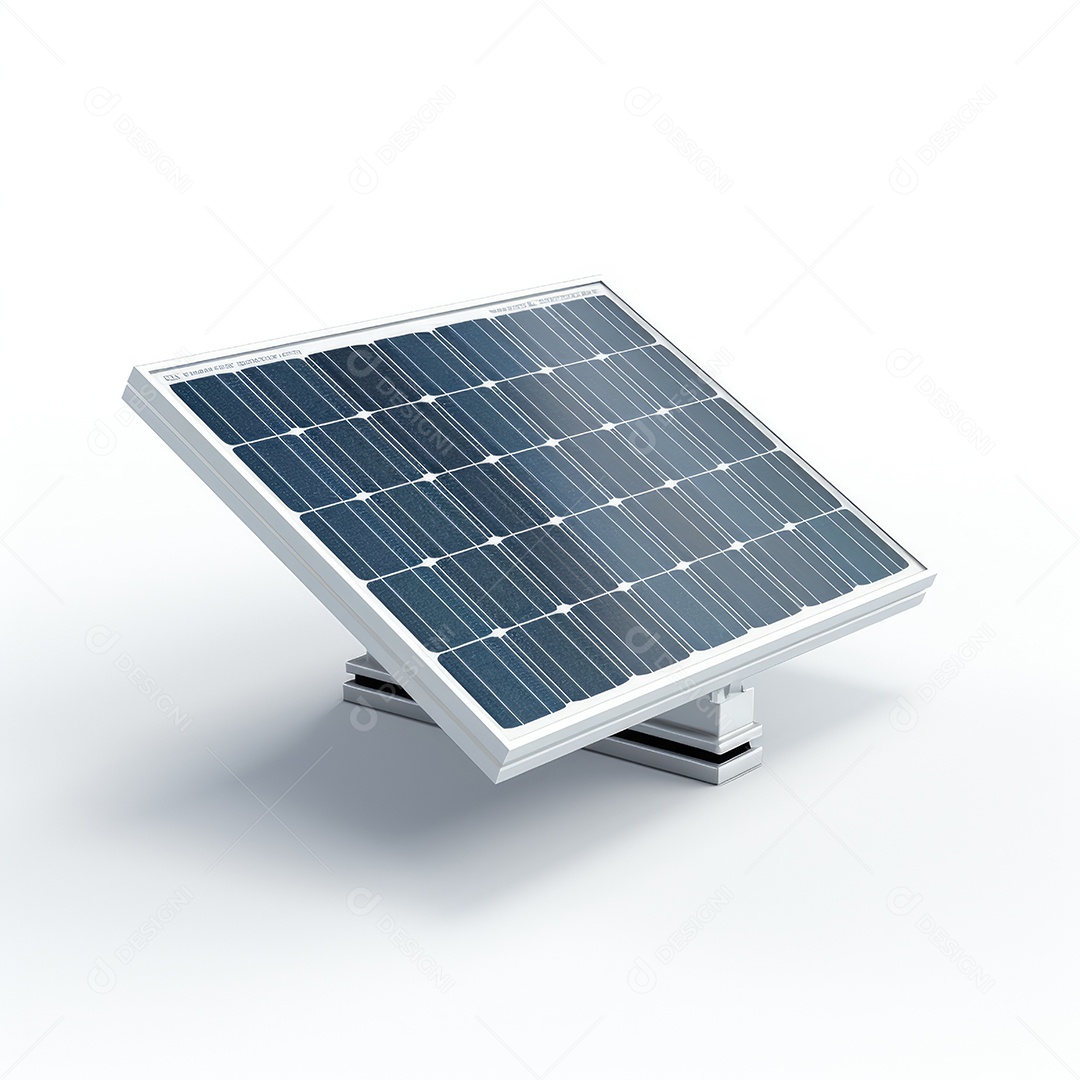 Painéis solares fotovoltaicos isolados do fundo branco. Renderização 3D