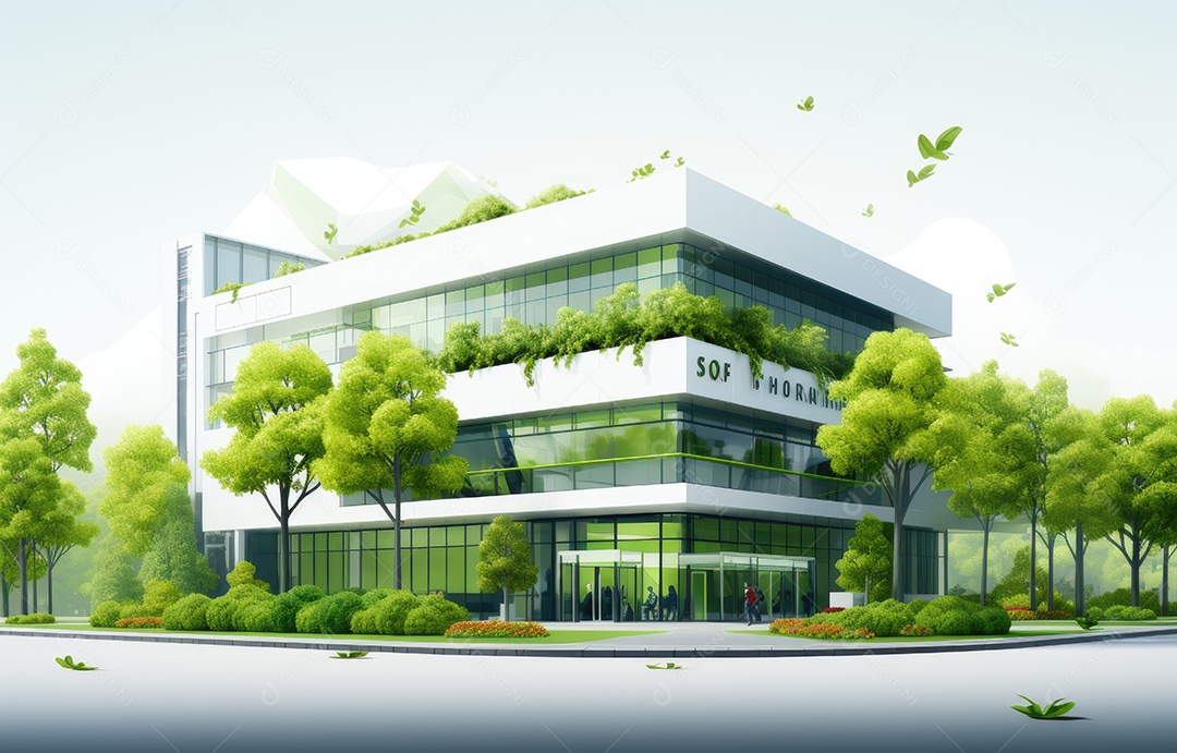 Empresa que constrói floresta decorada, empresa verde conceito de carbono zero