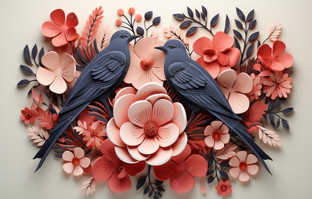 Feliz conceito de dia dos namorados com fundo de estilo de corte de papel em várias camadas.