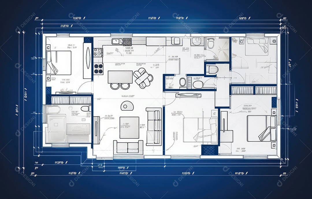 Design de interiores, projeto de casa e linha de plano de arquitetura de casa.