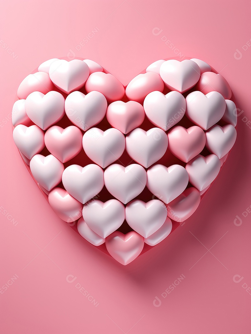 Corte de papel de Feliz Dia dos Namorados, coração com formato de coração de papel origami em fundo de cor pastel para cartão de felicitações