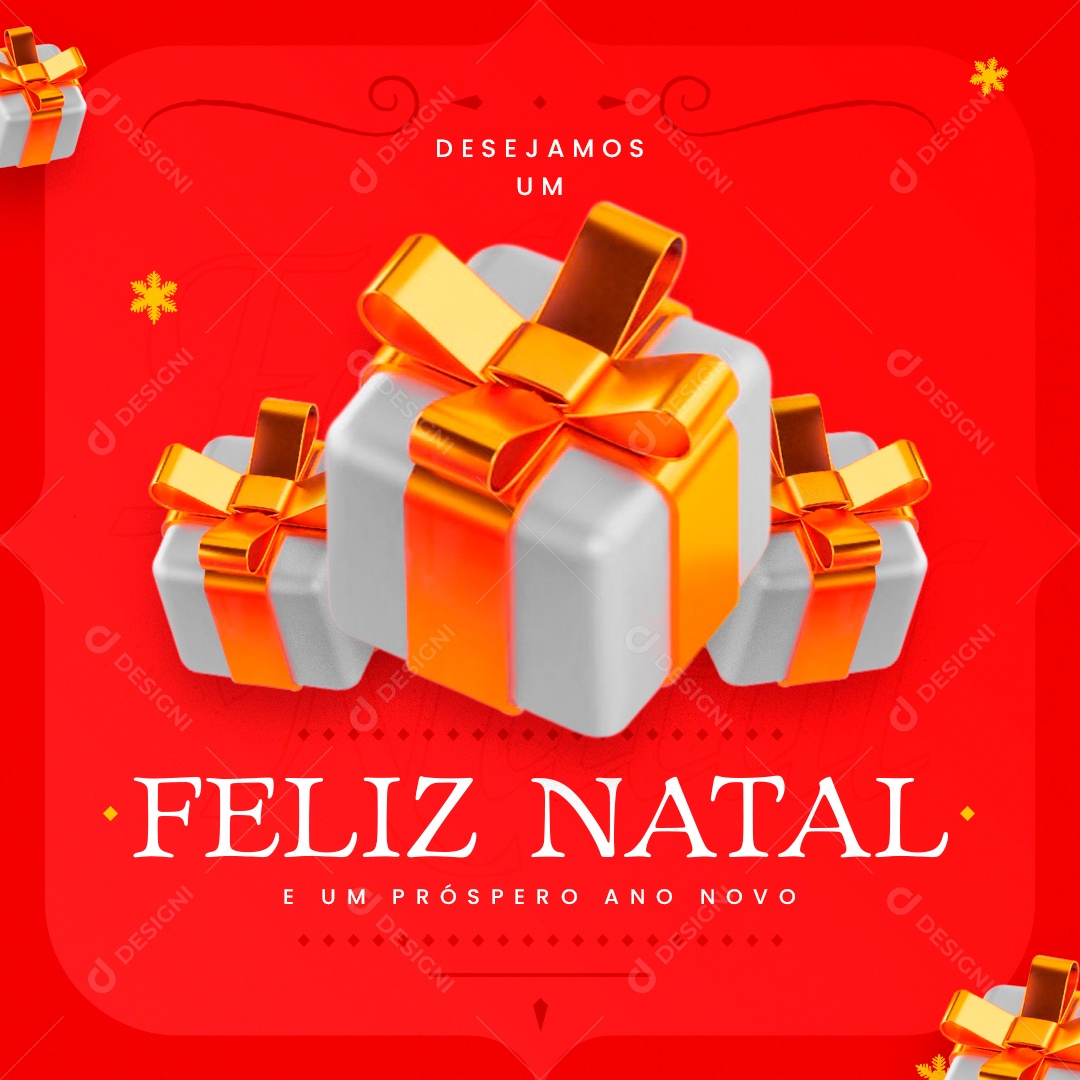 Social Media Feed Feliz Natal e Um Próspero Ano Novo PSD Editável