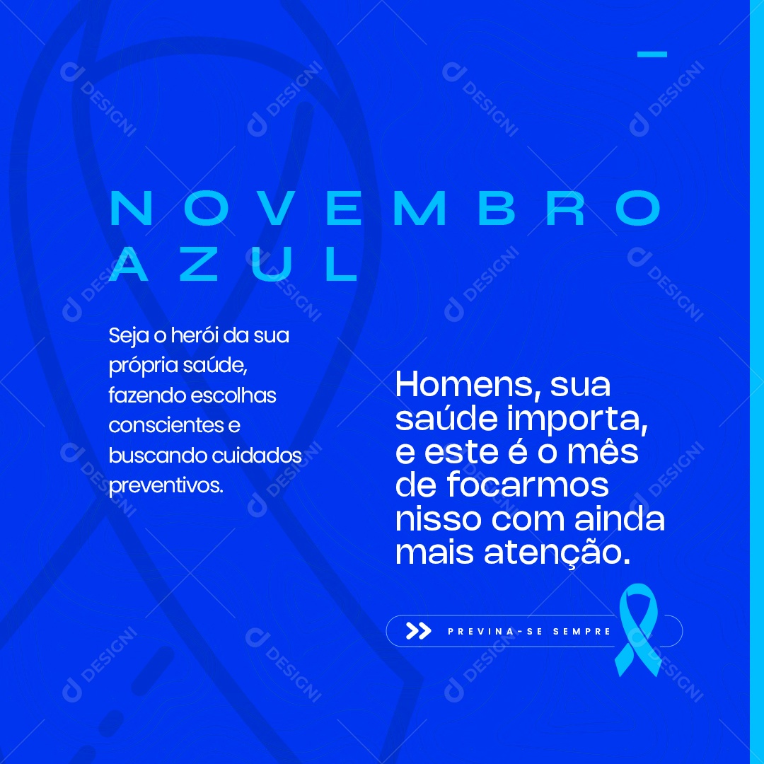 Novembro Azul Sua Saúde Importa Social Media PSD Editável