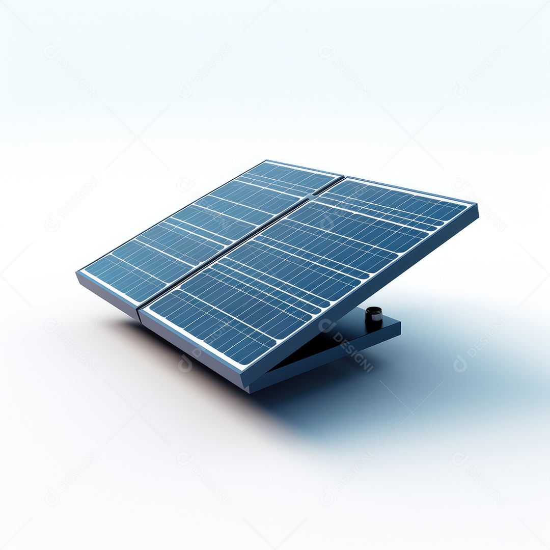 Painéis solares fotovoltaicos isolados do fundo branco.