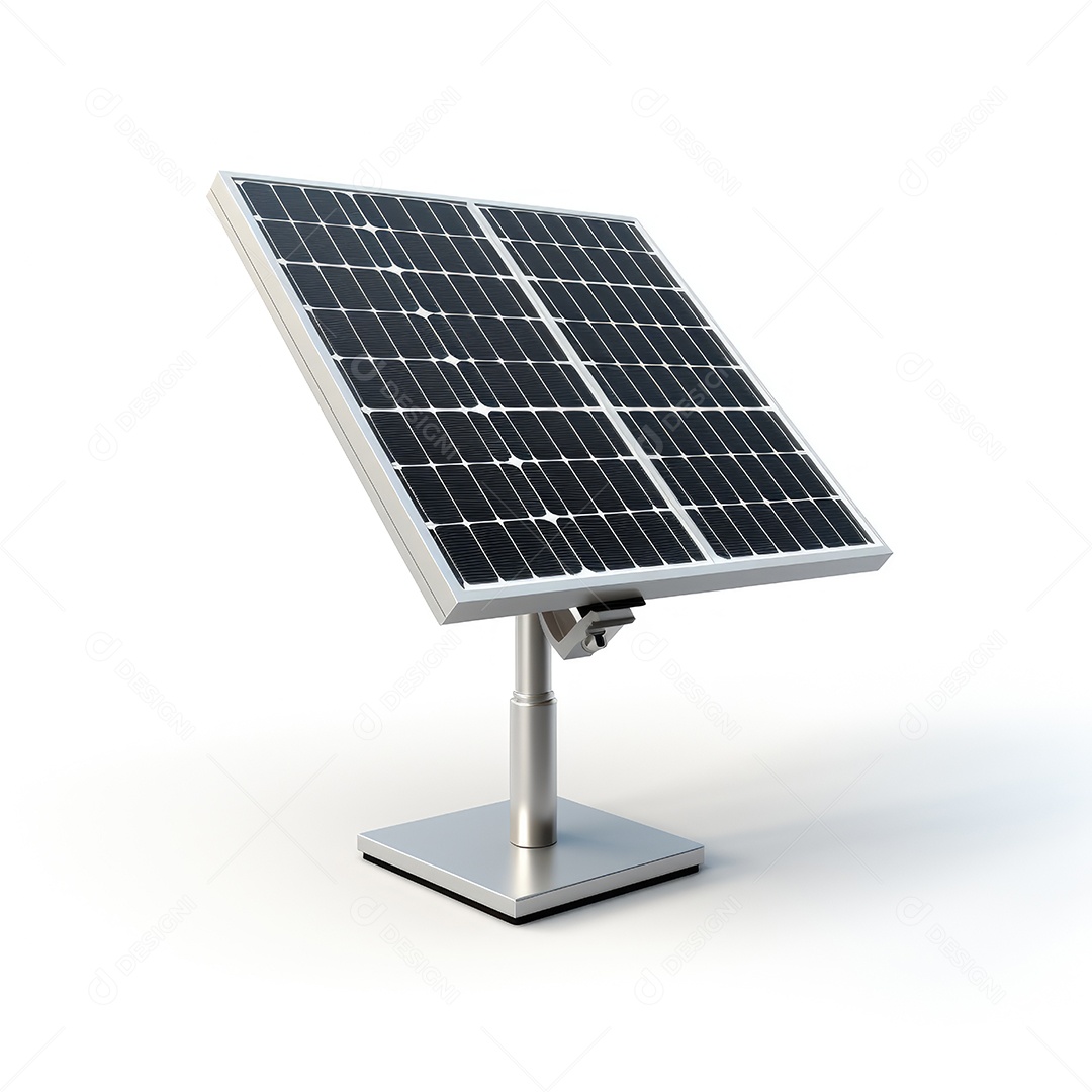 Painéis solares fotovoltaicos isolados do fundo branco.