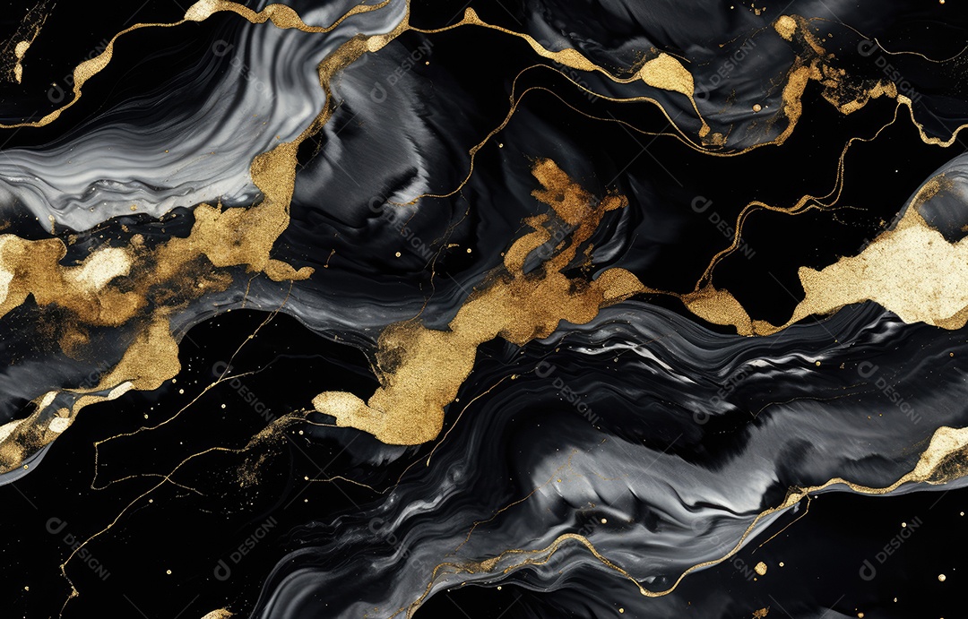 Padrão dourado, amarelo e branco natural de fundo de textura de mármore cinza escuro.