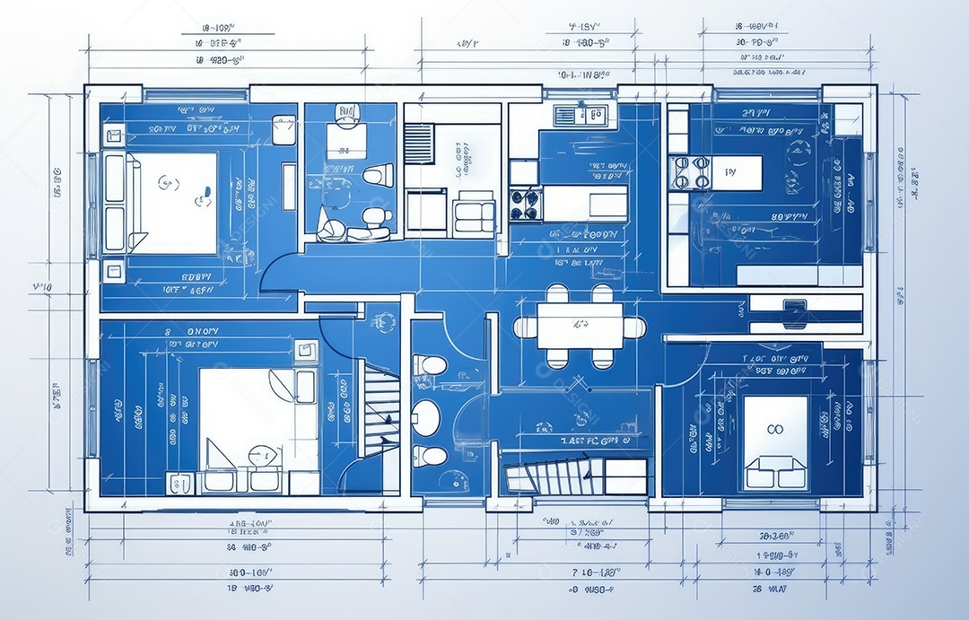 Design de interiores, projeto de casa e linha de plano de arquitetura de casa.