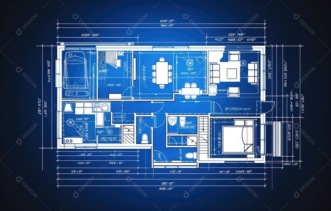 Design de interiores, projeto de casa e linha de plano de arquitetura de casa.