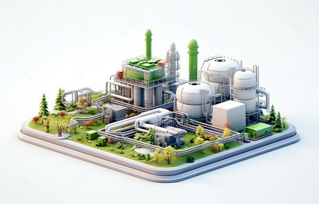 Processo de tratamento de águas residuais industriais em tratamento de esgoto ecológico de fábrica para salvar o conceito mundial