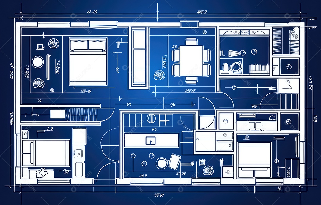 Design de interiores, projeto de casa e linha de plano de arquitetura de casa.