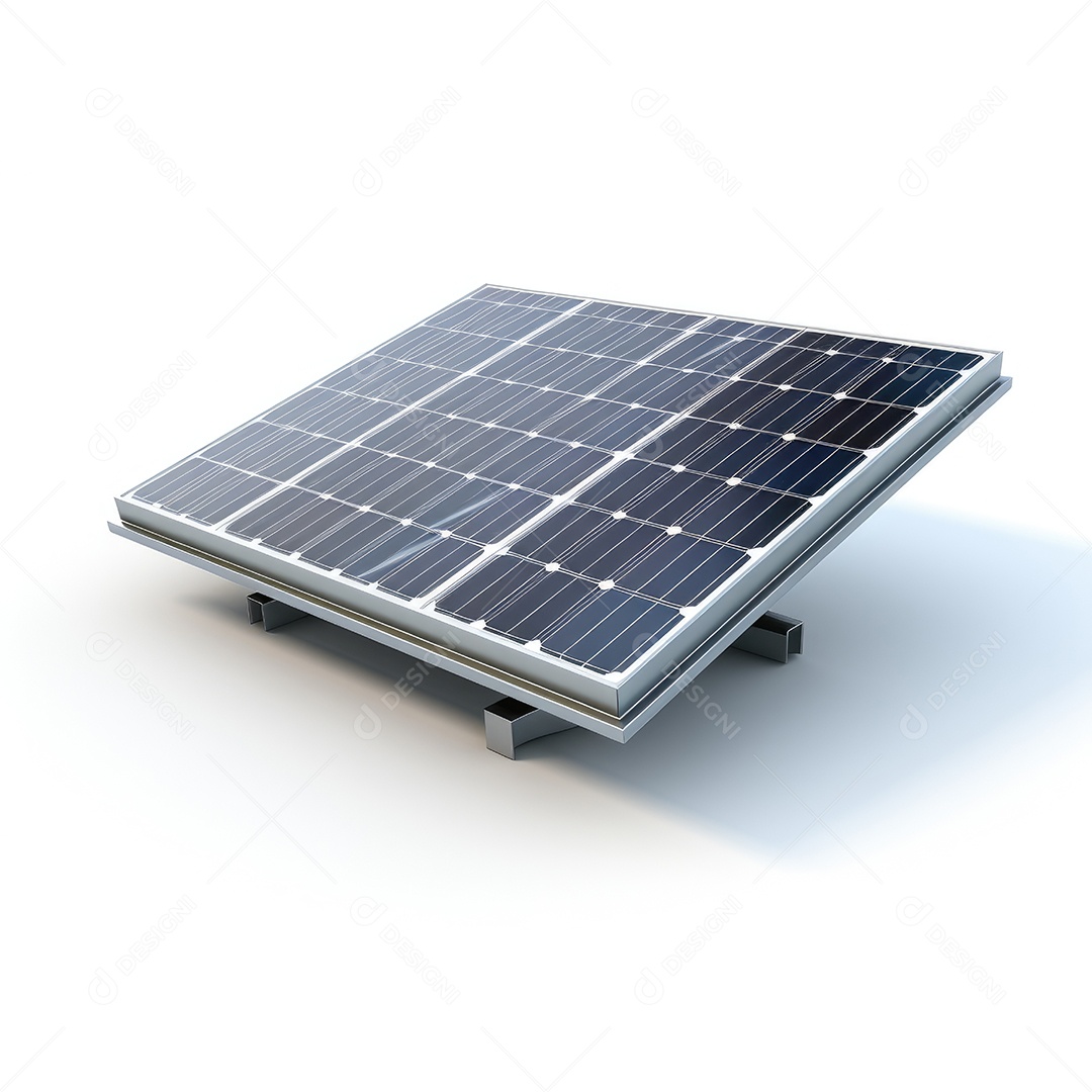 Painéis solares fotovoltaicos isolados do fundo branco.