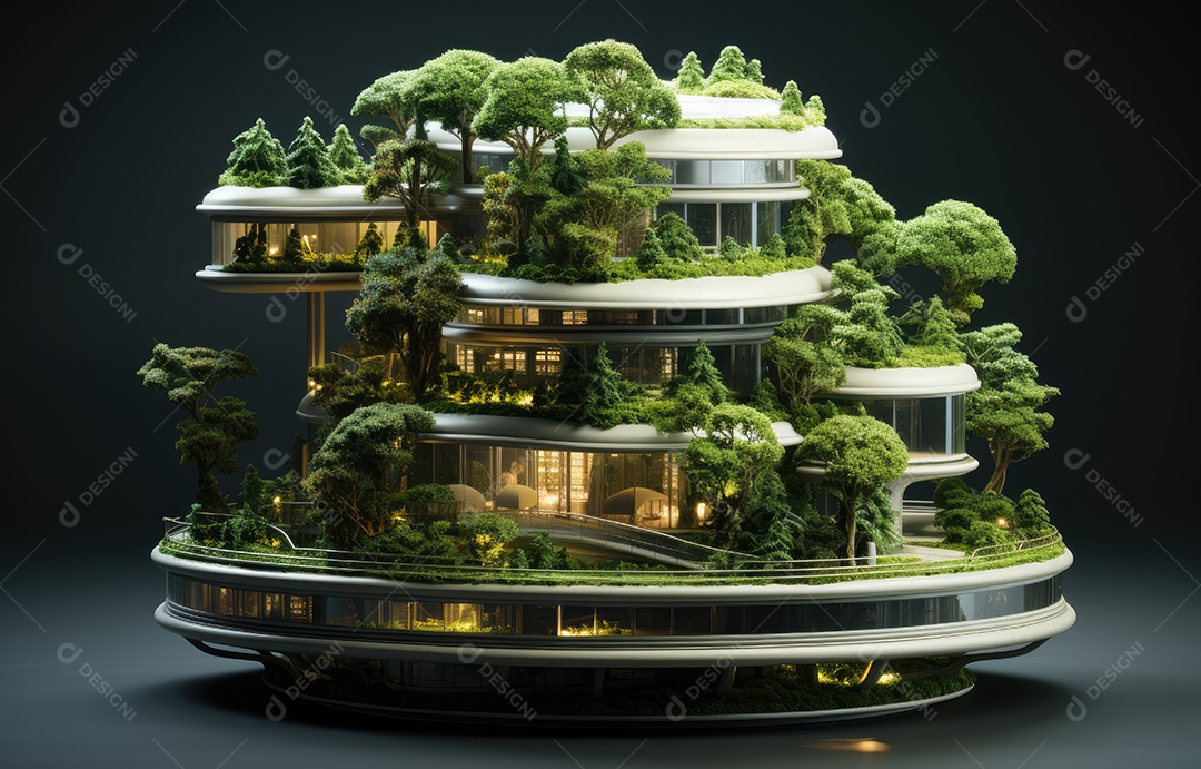 Empresa que constrói floresta decorada, empresa verde conceito de carbono zero