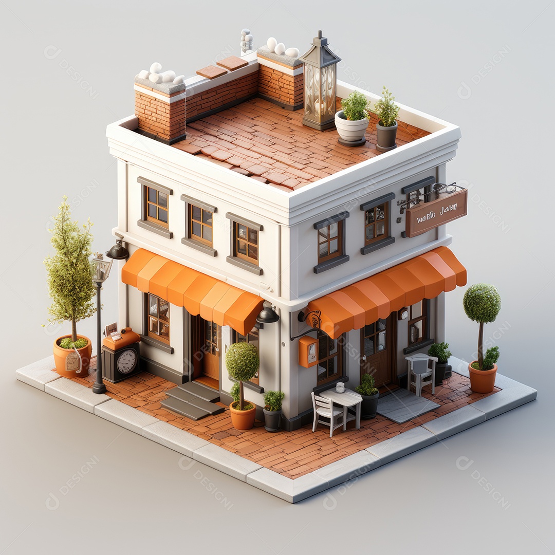 Um pequeno edifício comercial, edifício comercial. Aluguel ou venda de loja. Conceito de compras on-line. Negócios e comércio.