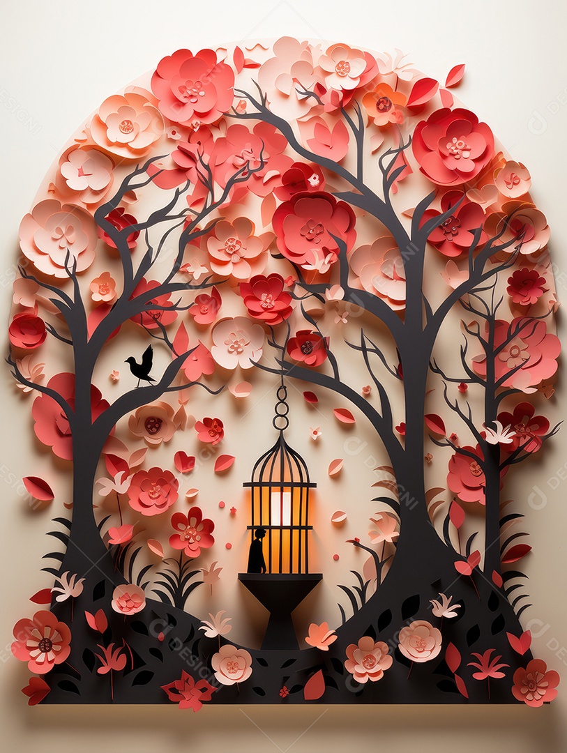 Feliz conceito de dia dos namorados com fundo de estilo de corte de papel em várias camadas. Design romântico para lua de mel. cartão de felicitações, pôster, banner.