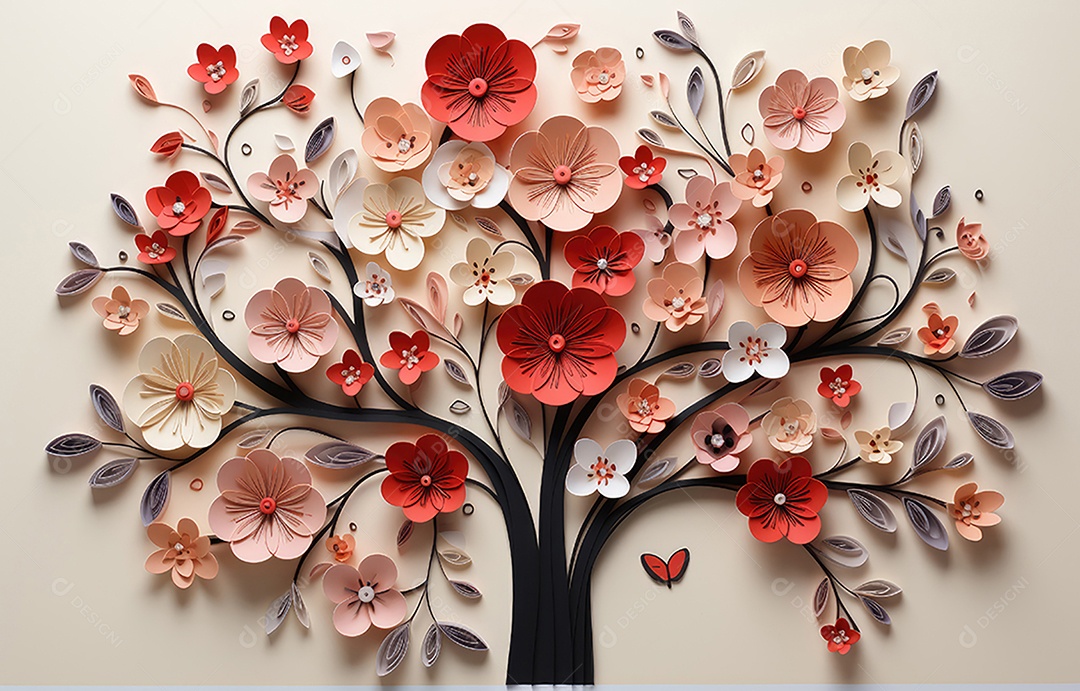 Feliz conceito de dia dos namorados com fundo de estilo de corte de papel em várias camadas.