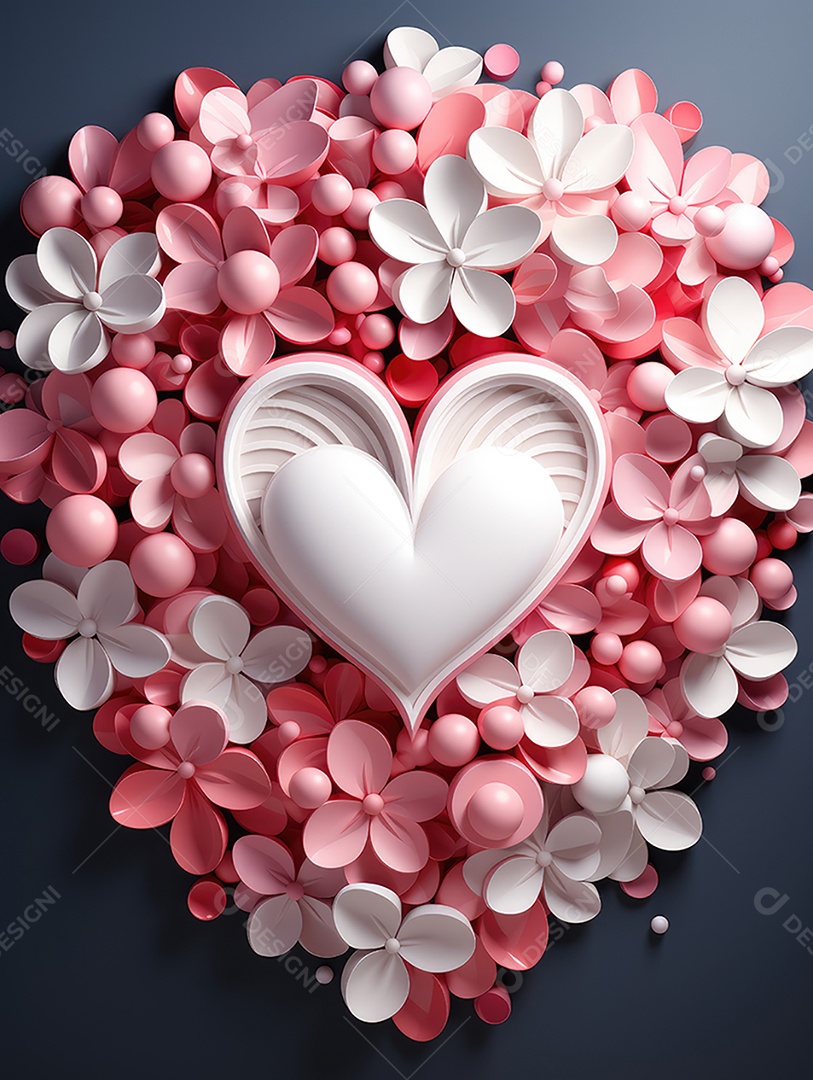 Feliz conceito de dia dos namorados com fundo de estilo de corte de papel em várias camadas. Fundo com corações cortados em papel.