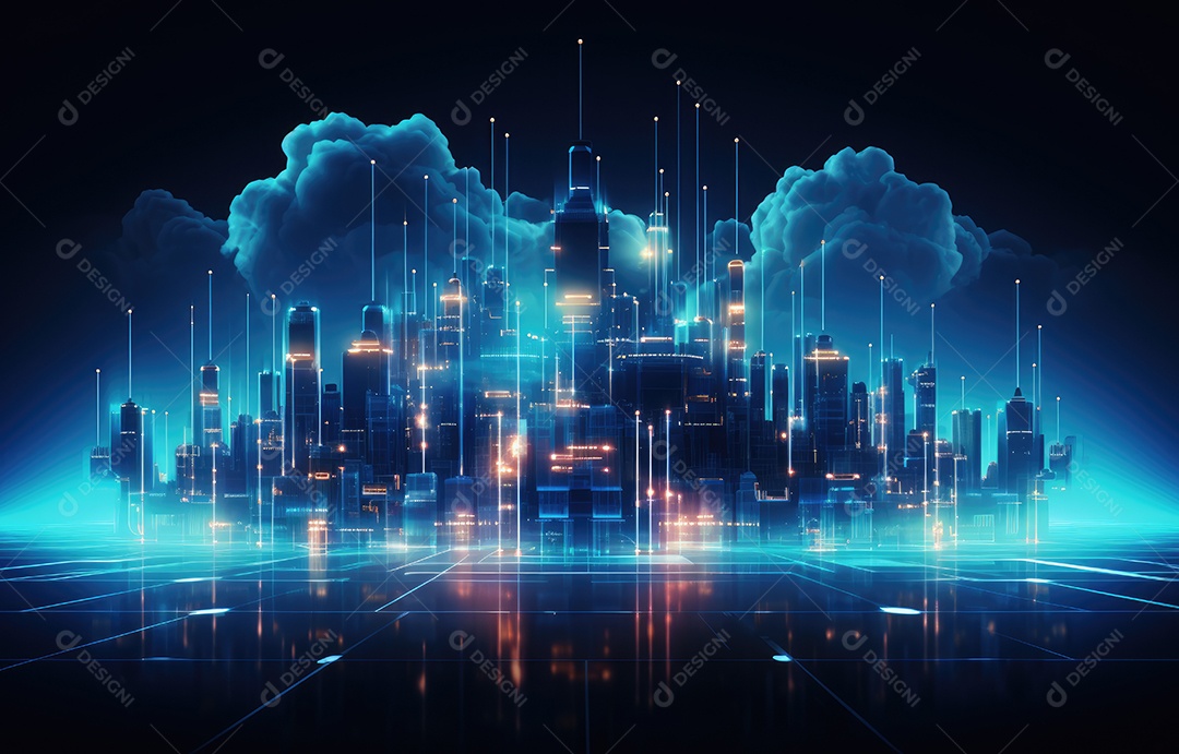 Tecnologia de conexão em nuvem, tecnologia de computação em nuvem de transferência de dados, comunicação de dados empresariais em redes sociais, servidor e armazenamento