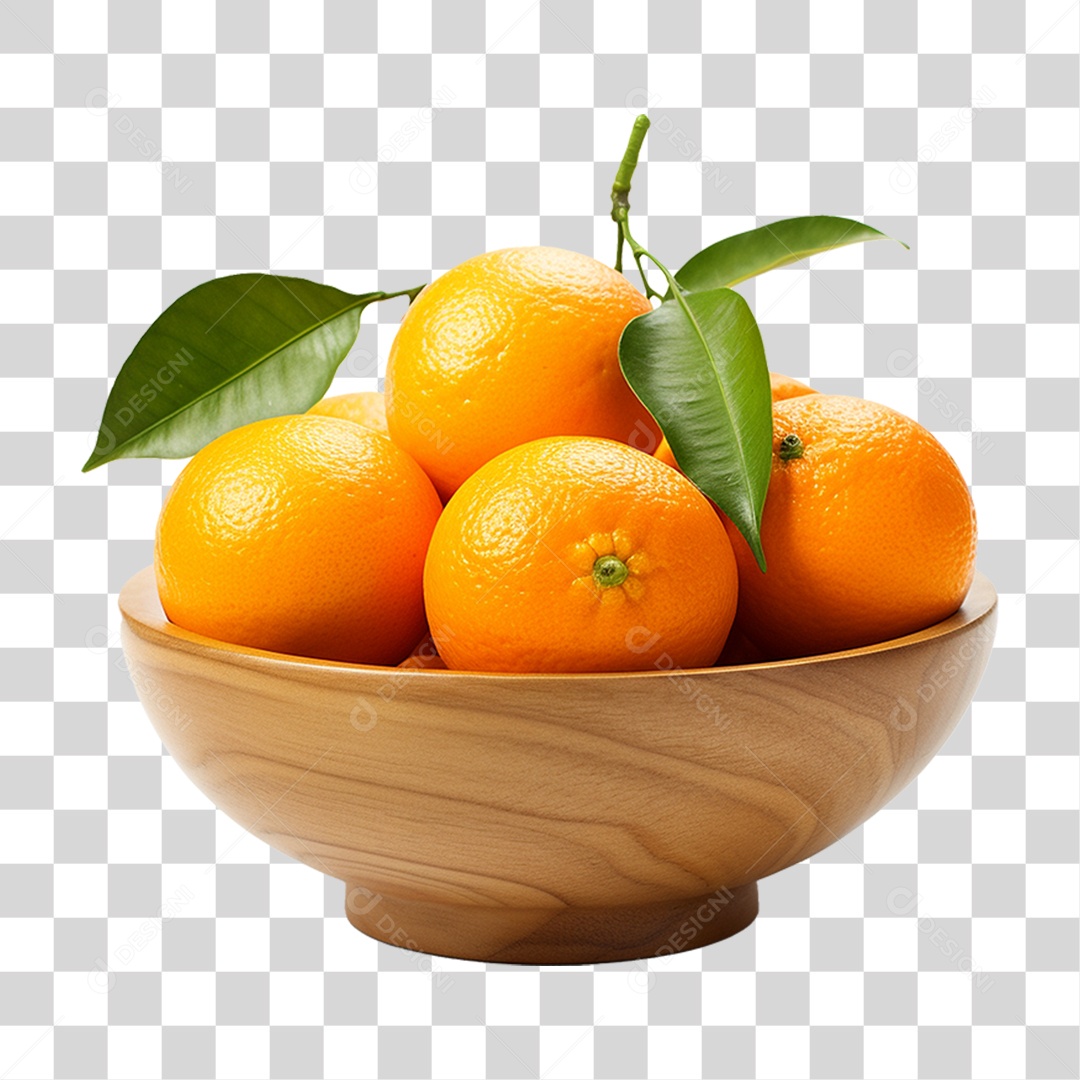 Tigela com Frutas Laranjas PNG Transparente