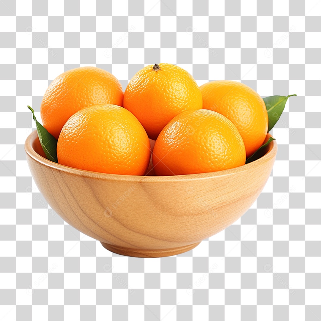 Tigela com Frutas Laranjas PNG Transparente