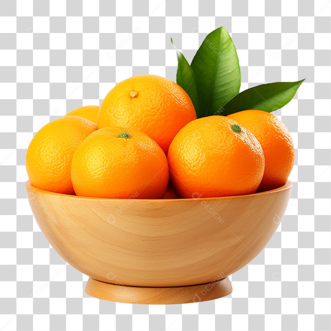 Tigela com Frutas Laranjas PNG Transparente