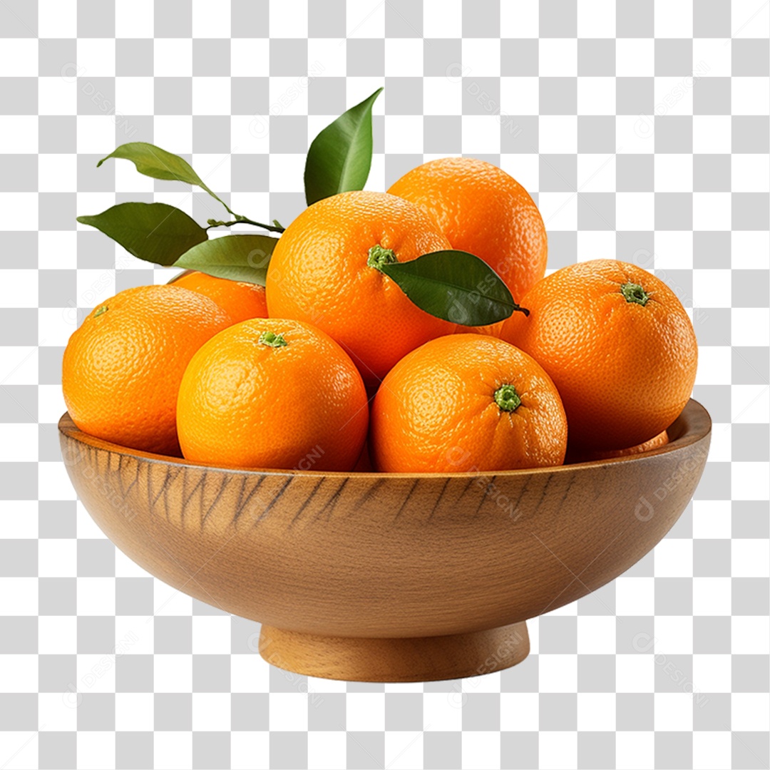 Tigela com Frutas Laranjas PNG Transparente