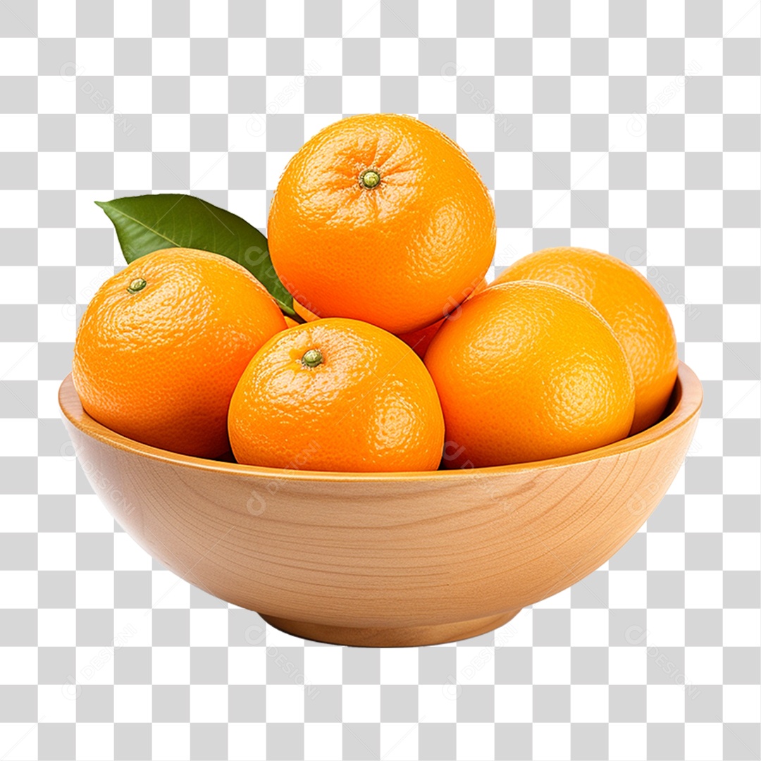 Tigela com Frutas Laranjas PNG Transparente