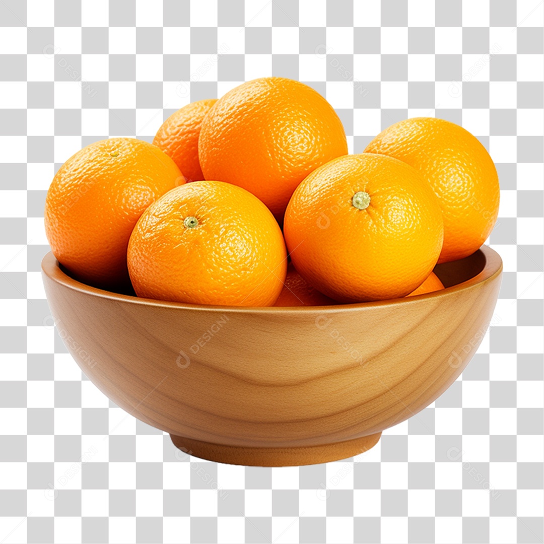 Tigela com Frutas Laranjas PNG Transparente