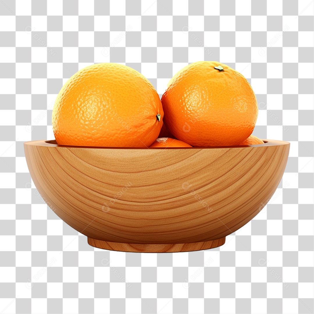 Tigela com Frutas Laranjas PNG Transparente
