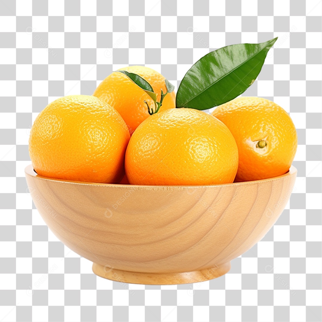Tigela com Frutas Laranjas PNG Transparente